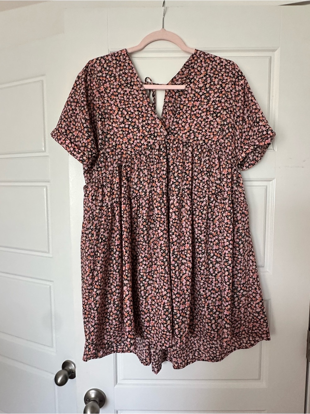 Petal & Pup Pink Floral Dress- V front and Back